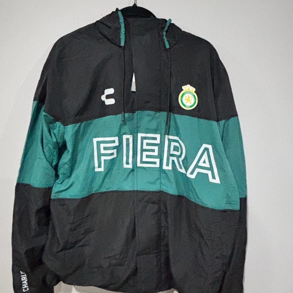 Fiera Black and Teal Windbreaker Jacket